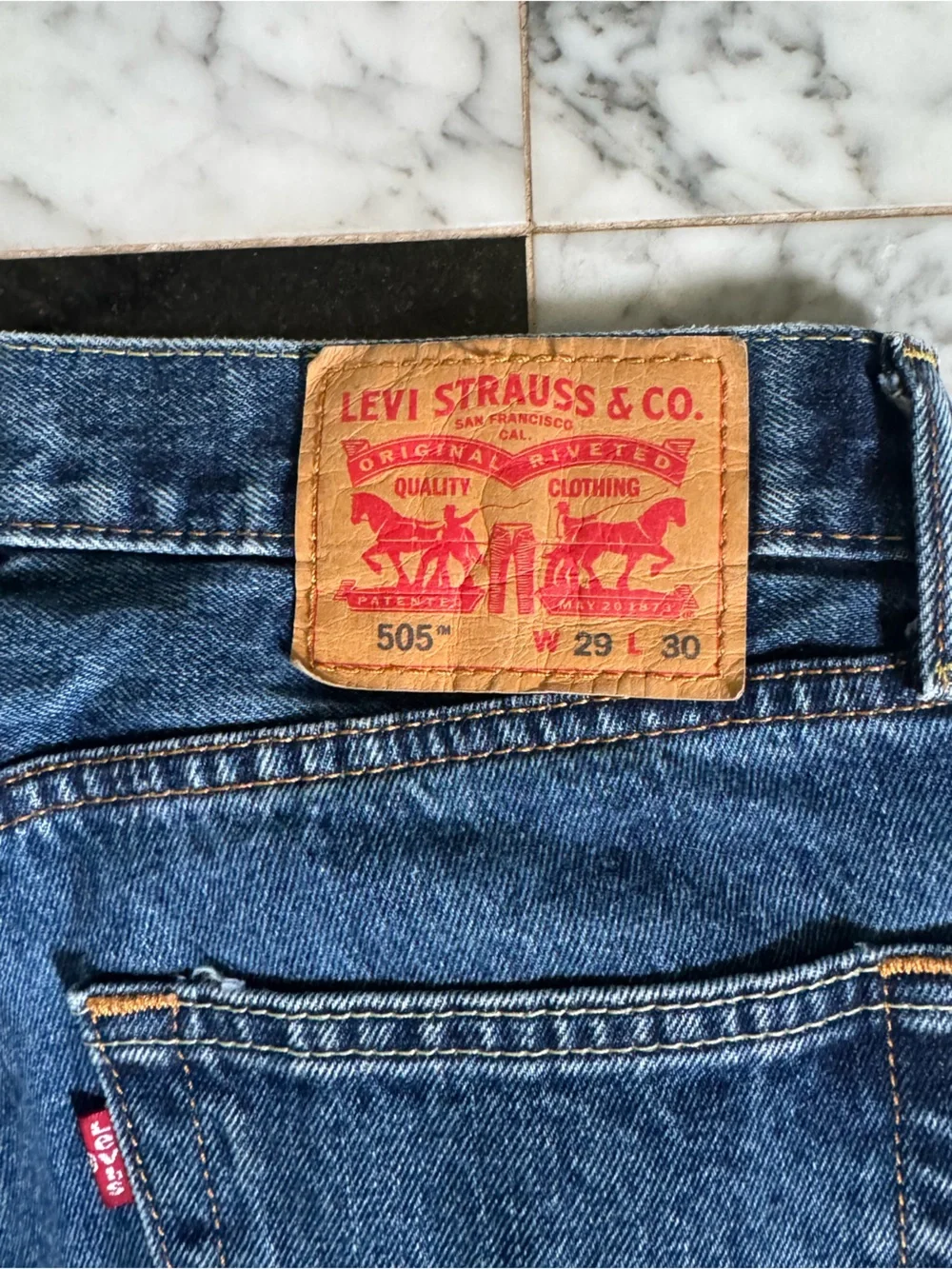 Levi's 505 Regular Fit Straight Leg Blue Jeans 29 x 30 Classic Rugged workwear
